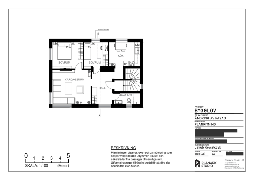 Planritning - Villa i Trelleborg
